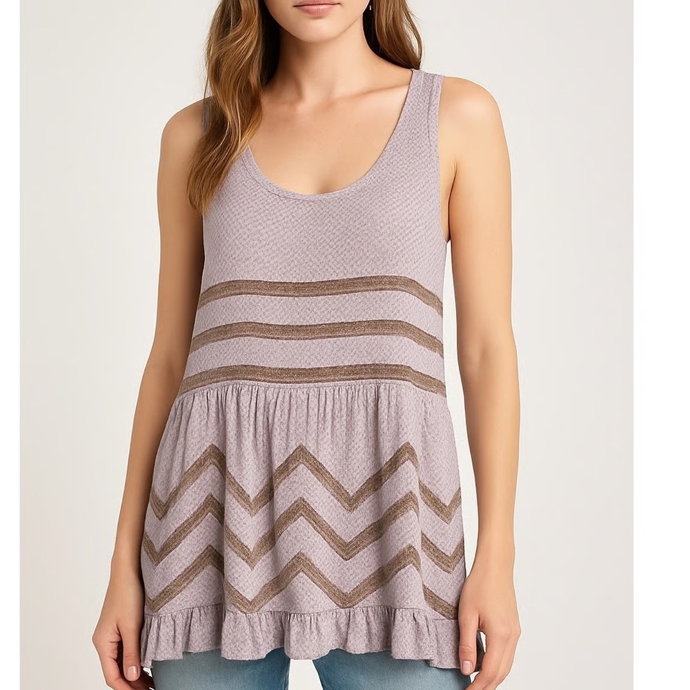 FREE PEOPLE voile and lace trapeze tunic top